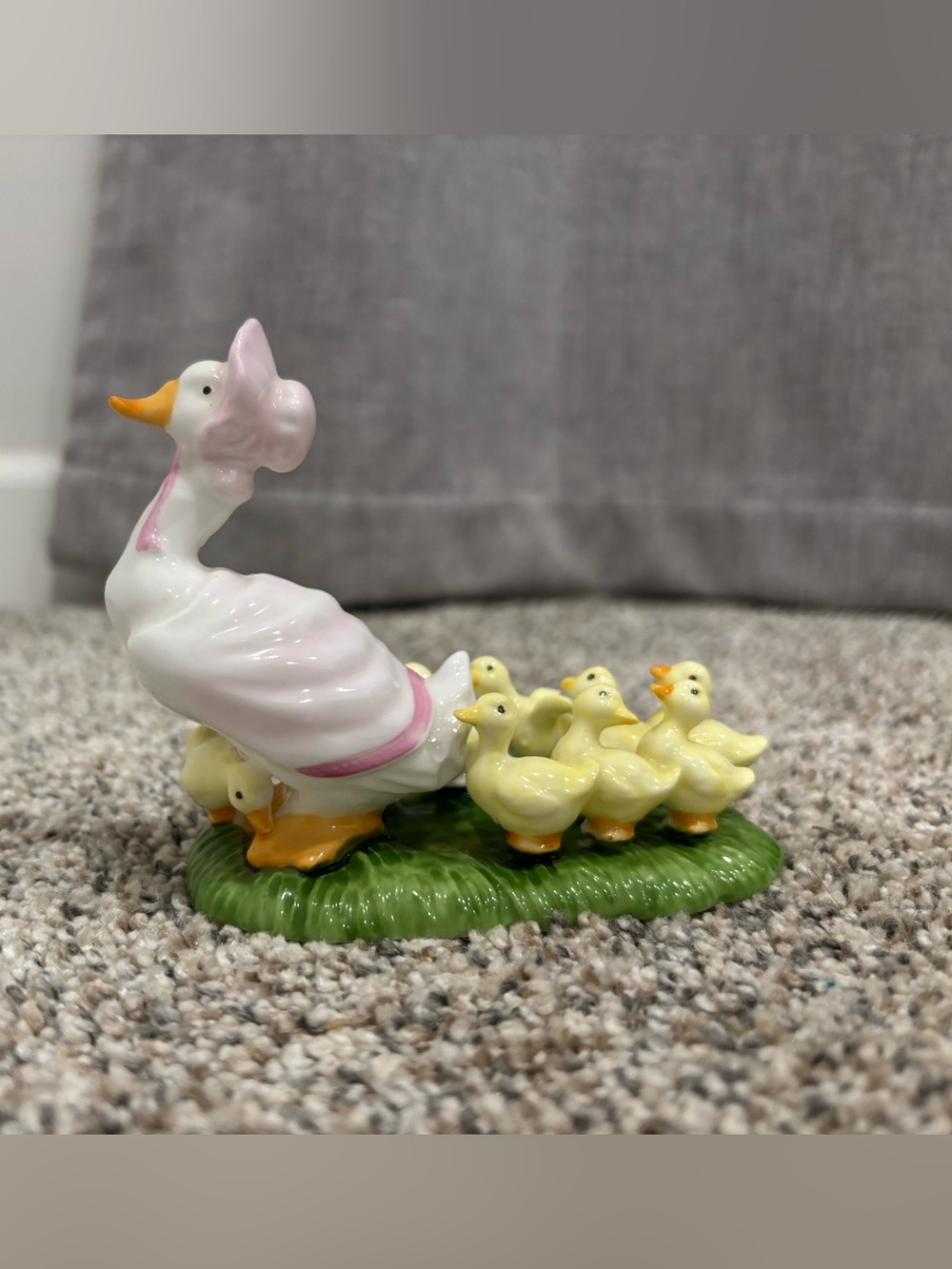 Vintage 1983 Omnibus Bone China Mother Goose and Goslings Figurine Nursery